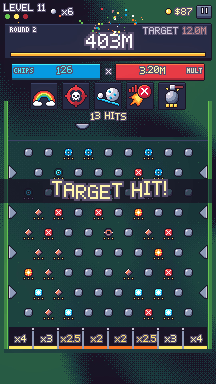 Target hit: 403 million points on a board full of special pegs